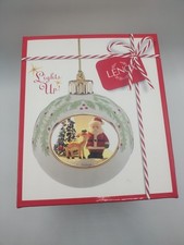 Rare Lenox Light Up Santa Reindeer Scene Christmas Ornament MINT New in Box picture