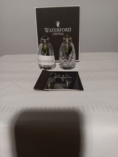 Waterford Lismore Crystal Salt & Pepper Shakers Set Clear Silverplate w/ Box NEW picture