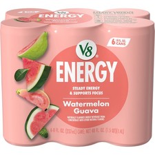 V8 Energy Watermelon Guava Energy Drink, 8 Fl Oz Can (6 Pack)-free shipping picture