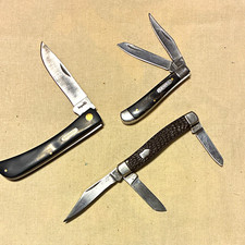 Scrade Imperial Pocketknife Lot of 3 Slipjoint Multi-Blade Stainless Knives 1973 picture