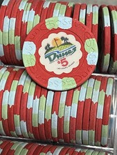 100 - $5 DUNES CASINO CHIPS - Las Vegas Nevada - Used - House Mold picture