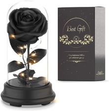 Deluxsa Forever Preserved Black Rose Birthday Gifts for Women,Eternal  picture