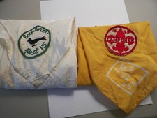 1955 Camporee red and white BSA patch/ 1955 explorer patch both on diff kerchef  picture