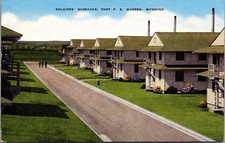 Soldiers Barracks Fort F E Warren Wyoming Military Buildings Vintage Postcard picture
