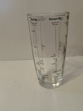Glass Cocktail Shaker Mixer With Six Drink Recipes 7” Bartender Man Cave Barware picture
