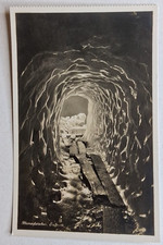 Valais Switzerland Rhone Glacier Ice Grotto Tunnel B&W Vintage RPPC Postcard UNP picture