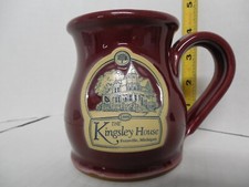 DENEEN Pottery The Kingsley House Fennville, Michigan 10 oz Maroon picture