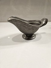 Vintage Pewter Gravy Boat/ Sauce Server Unbranded 4C picture