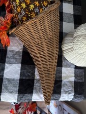 Vintage Wicker Cornucopia Basket picture
