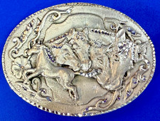 Running Horse Herd Silver Color Western Rodeo Cowboy Cowgirls Belt Buckle picture