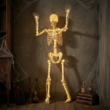 5 ft Poseable LED Illuminated Skeleton Halloween Decoration picture