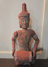 Vintage Hand Carved Solid Teak or Rosewood Thai/Burmese Deity Sculpture ( 9+LBS) picture