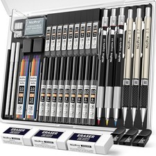 Nicpro 35PCS Art Mechanical Pencil Set, 3 PCS Metal Drafting Pencil 0.5 mm & 0.7 picture