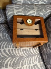 Vintage Solid Wood Humidor Cigar Box (9.5x8”) picture