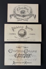 6 Columbia College Education Event Cards, Willard Bartlett Autograph, NY 1863-18 picture