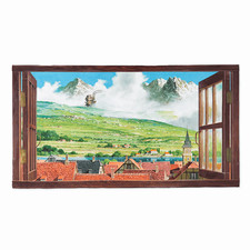 Ghibli Museum Limited Howl's Moving Castle Original Window Wall Art From JAPAN picture