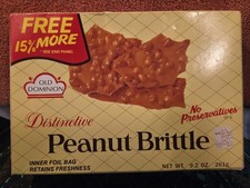 Vintage Old Dominion Peanut Brittle New Sealed Box Original Snack Old & Rare picture