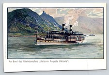 Rhine Steamer Kaiserin Augusta Viktoria Postcard c1900 Steamship Germany picture