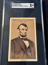 1888 N412 Marburg Bros.  ABRAHAM LINCOLN  SGC 3  North Carolina Plug Cut Tobacco picture
