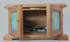Vintage Rare THORENS AD30  Swiss Music Box, 9 Disc, 2 Stained Glass Doors, Works picture