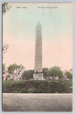 1908 New York City Obelisk Central Park Cleopatra's Needle Postcard HMC picture