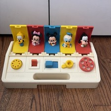 Vintage 1984 Playskool Disney BUSY POPPIN PALS Pop-Up Toy Mickey Donald picture