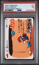 1989 Carddass Super Mario Bros. 3 #21 Buzzy Beetle Super Mario Bros. 3 PSA 7 picture