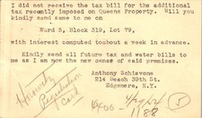 2ct Franklin Far Rockaway 1920s Queens Tax Notice Postcard Postal Card picture