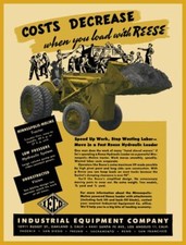 1947 IECO New Metal Sign: Minneapolis Moline Industrial Tractor, Reese Loader picture