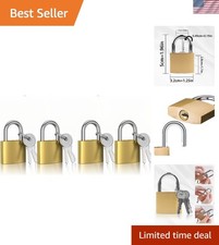 Elegant 32mm Gold Padlocks - 4 Pcs Compact Locks with Key for Travel & Safety picture