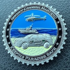 Lee County Florida Sheriff Office FL Ft Myers Marceno Boat Vehicle Police Coin picture