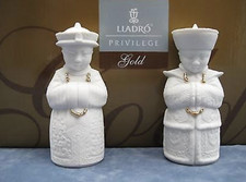 Lladro Shakers Salt Pepper Figurines Chinese Oriental White Privilege picture