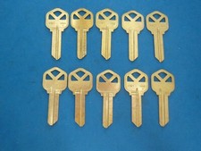 LOT OF TEN LOCKSMITH KW1 KEY BLANKS FITS KWIKSET SOLID BRASS MADE IN USA picture