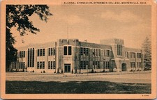 Westerville OH Alumnal Gymnasium Otterbein College 1930s Street Linen Postcard picture