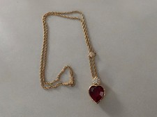 Retired Swarovski Triple Heart Ruby/ Crystal/ Pave Crystals Necklace Signed picture