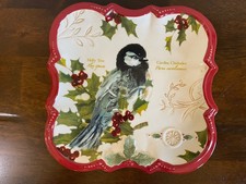 Grassland Roads Carolina Chickadee Christmas Holiday Serving Appetizer Plate picture