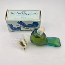 Avon Bird of Happiness Topaze Cologne 1.5 oz Vintage Blue Glass Bottle Box NOS picture