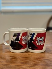 1990 United States Coast Guard bicentennial commemorative coffee mug, Set Of 2 picture