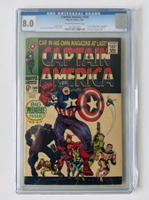 Captain America 100 CGC 80 Marvel 1968 OWW 1st Issue Black Panther App G2U picture