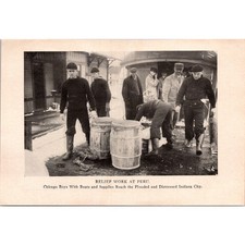 Chicago Boys With Boats & Supplies Indiana City Awful Flood of 1913 Picture SK10 picture