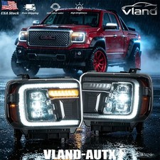 VLAND FULL LED Headlight For 2014-19 GMC Sierra 1500 2500HD 3500HD W/Sequential picture