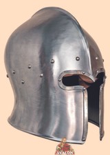edieval Barbute Barbuta Helmet HMB 18 Guage Steel Bettle Ready picture