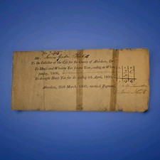 1800 Aberdeen Scotland Window & Horse Tax Receipt James Gordon 1795 Watermark picture