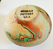 Vintage Nemadji Pottery Hand Painted Ceramic Brown   CER#290 picture
