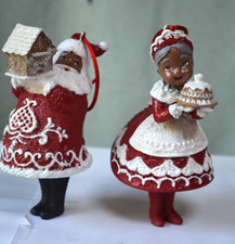 African American Santa & Mrs. Claus- Gingerbread Bakers- Ornaments picture
