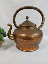 Vtg Rare Bongusto Copper TEA KETTLE with Brass Handle Made in Italy *READ  picture