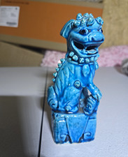 vintage blue teal turquoise chinese foo dog 6 in picture