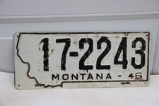 1946 Montana License Plate DOUBLE STAMPED rare  Prison Made picture