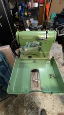 Vintage Elna Supermatic Sewing Machine Green Mint Parts Or Repair picture