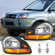Pair Compatible with 2005-2009 Hyundai Tucson Headlights with Bulbs Halogen Type picture